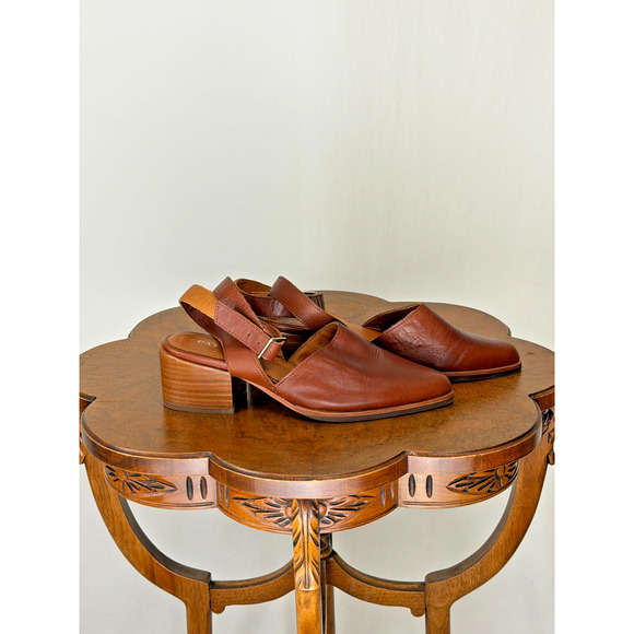 Patina ( Portland Leather) Brown Leather Slide/Sandal US Womens 9 #0137C - Picture 6 of 10